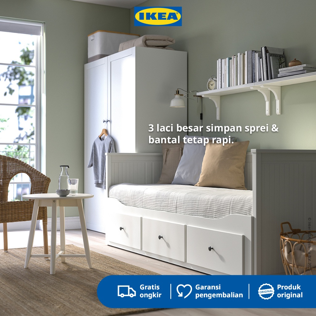 IKEA HEMNES Rangka Dipan 80x200 cm dengan 3 Laci
