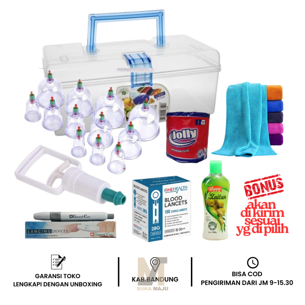 alat bekam full set isi 12 kop tabung terapi tradisional komplit becam paket hemat lengkap pen lanci