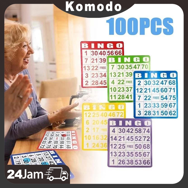100pcs/set Kartu Bingo Lengkap/5 Warna Bingo Set/ Besar Bingo Card