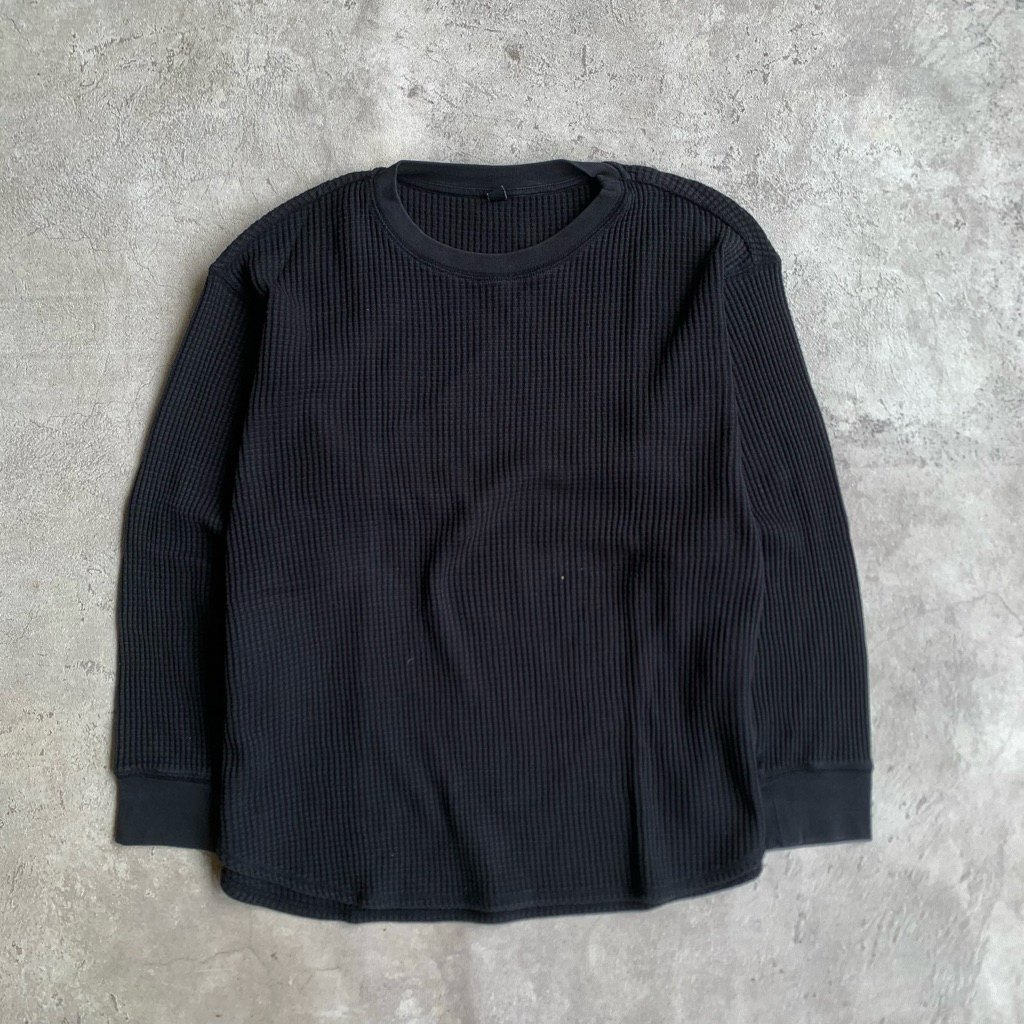 Long sleeve t-shirt Uniqlo Waffle Black