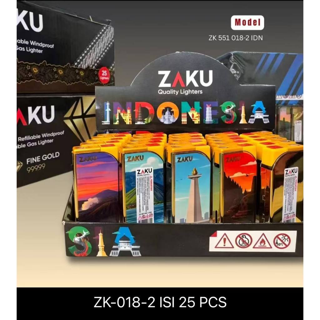 ZAKU Korek Api JUMBO satuan Motif BATIK/GOLD  ZK-551-118