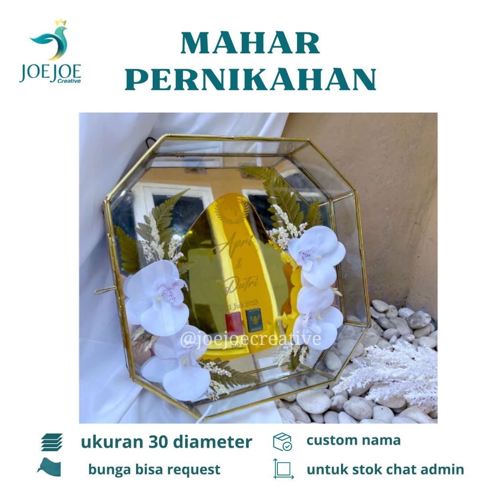 Mahar pernikahan terarium terkini | mahar akrilik gold | Trend mahar terarium mirror