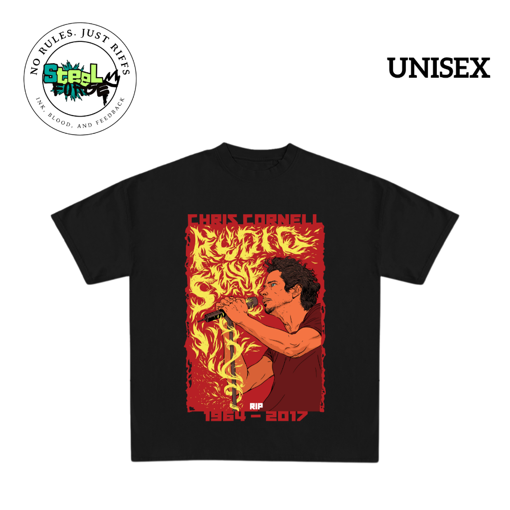 Kaos Band Chris Cornell Black White Lengan Pendek Unisex