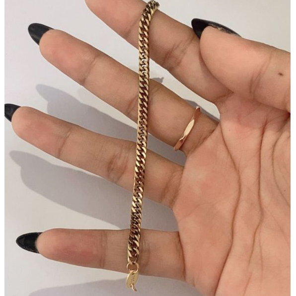 Gelang Rantai Gold Model Rantai Sisik Pria/Wanita Elegan anti karat