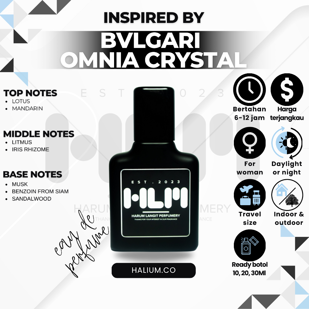 Parfum Wanita Bulgari Omnia Crystal Parfume Wanita - Halium Parfum Tahan Lama 24 Jam
