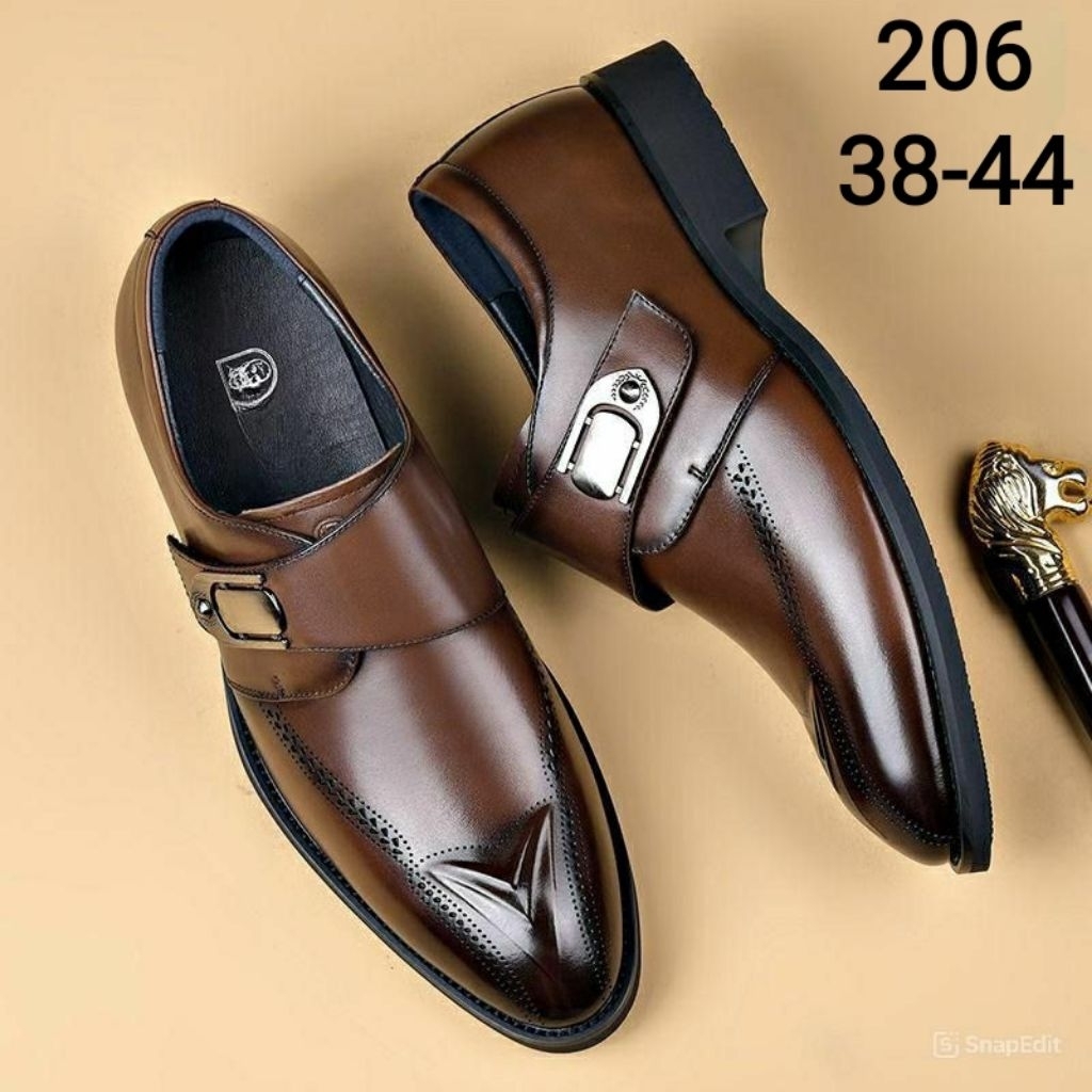 Rivo Sepatu Pantofel Pria Kerja Formal - Elegan Hitam Coklat | Sepatu Kantor Pria | Pantofel Kulit |