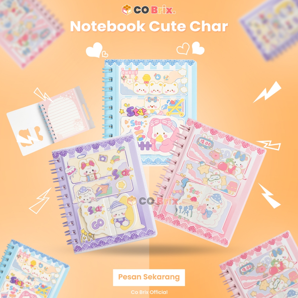 Notebook Spiral A7 Karakter Lucu 70 Lembar Buku Catatan Anak Perempuan
