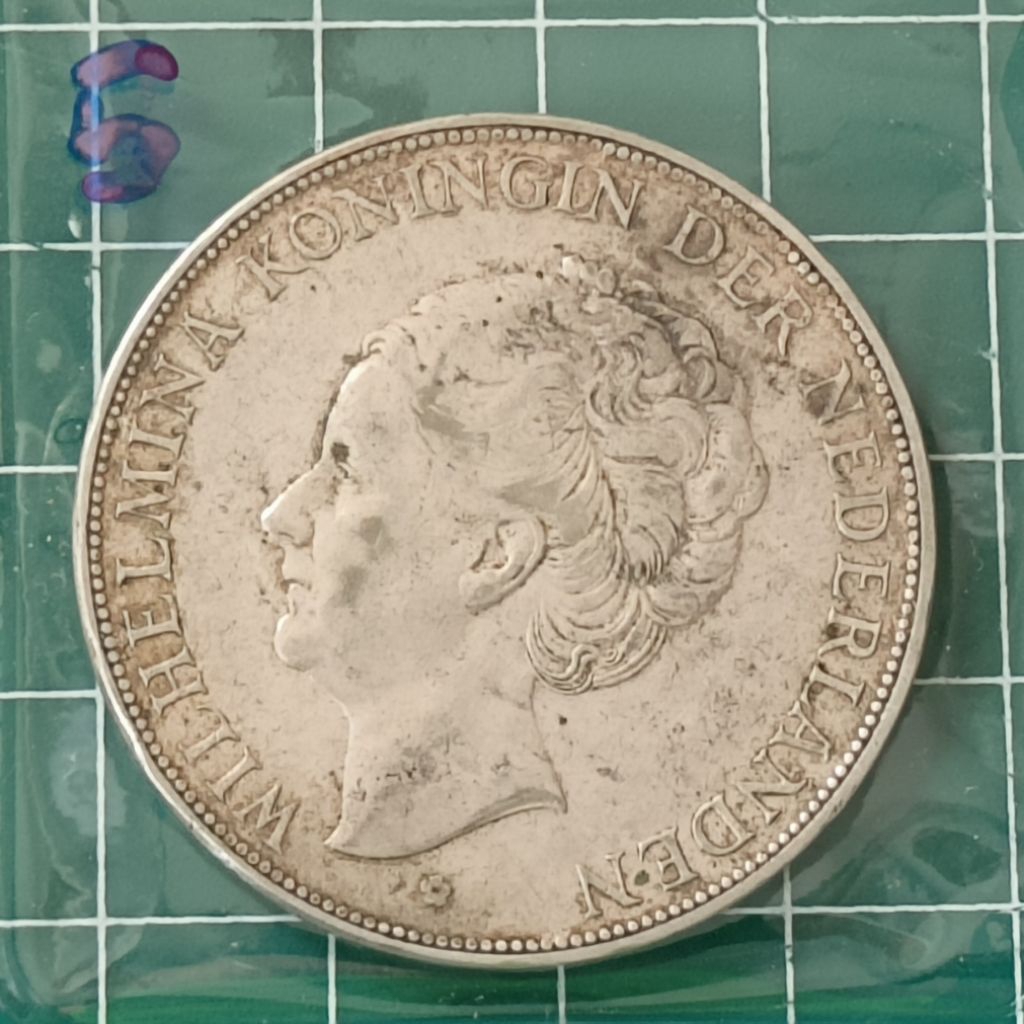 KOIN PERAK WILHELMINA 2,5 GULDEN (5)