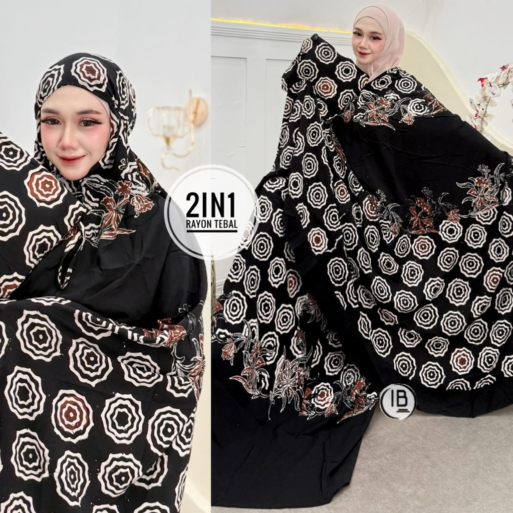 Mukena Batik Cap Hitam Sogan JUMBO mukena dewasa mukena jumbo mukena murah mukena batik mukena bali 