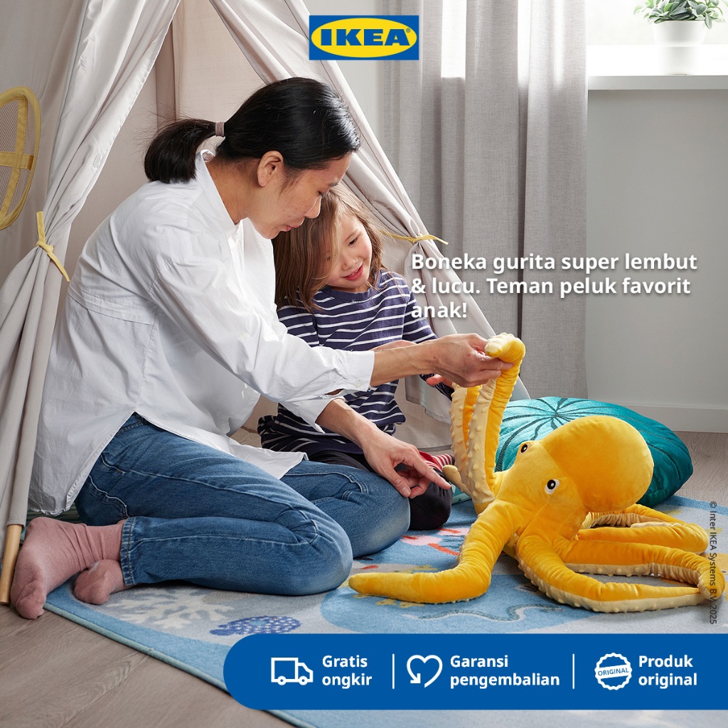 IKEA BLAVINGAD Boneka Gurita Kuning 50cm