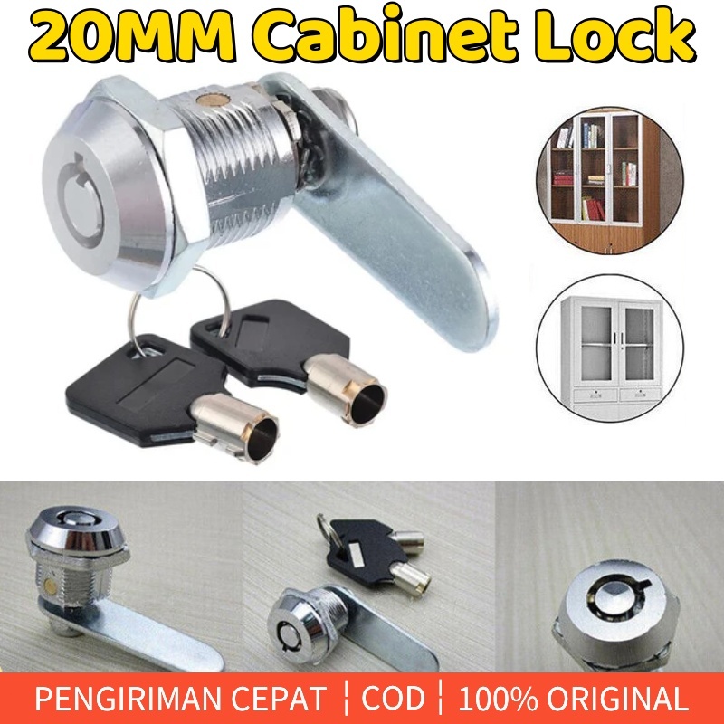 {Jakarta Stok} 16mm/20mm Kunci Loker Lemari Besi Kunci Camlock Kunci Lemari Camlock Kunci Laci Kunci