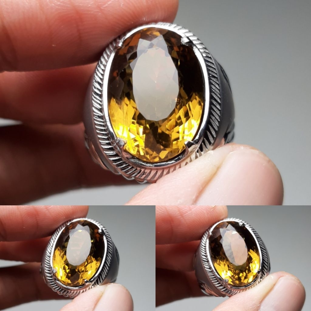 Natural Golden Citrine Quartz Batu Kuning Batu Kecubung Kuning Yakut Warna Menyala Terang