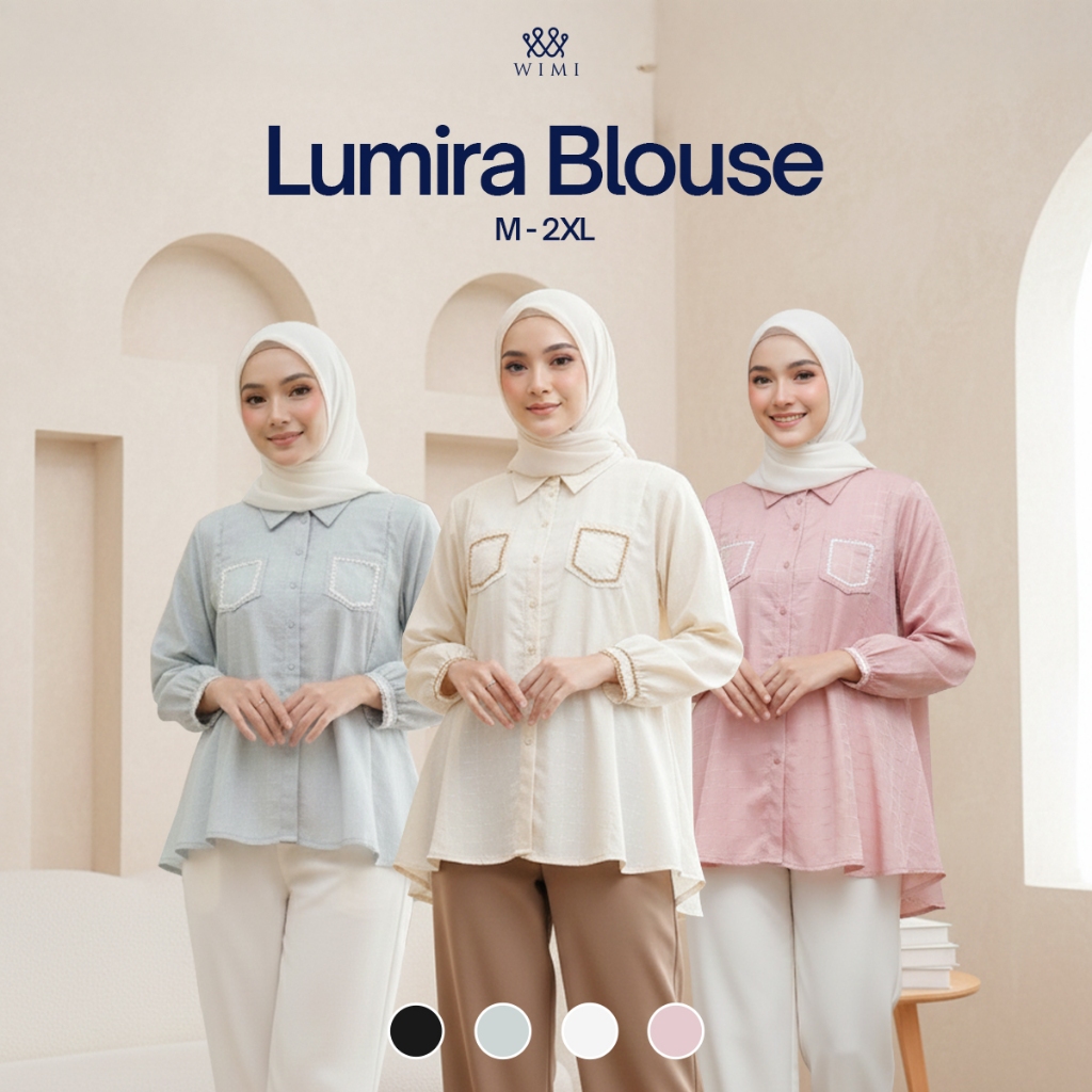 Wimi.id - Lumira Blouse | Atasan Blouse Ibu Hamil dan Ibu Menyusui
