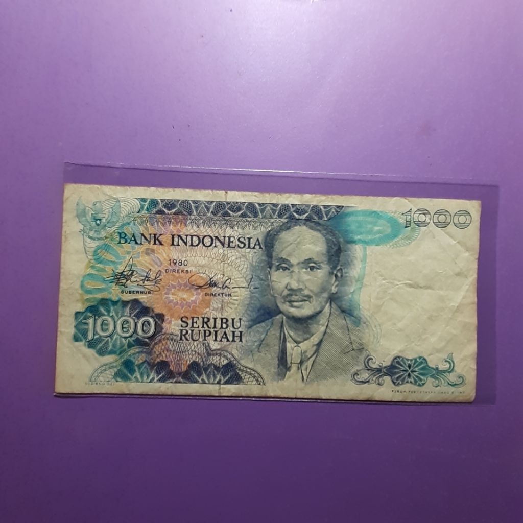Uang kuno 1000 rupiah sutomo tahun 1980