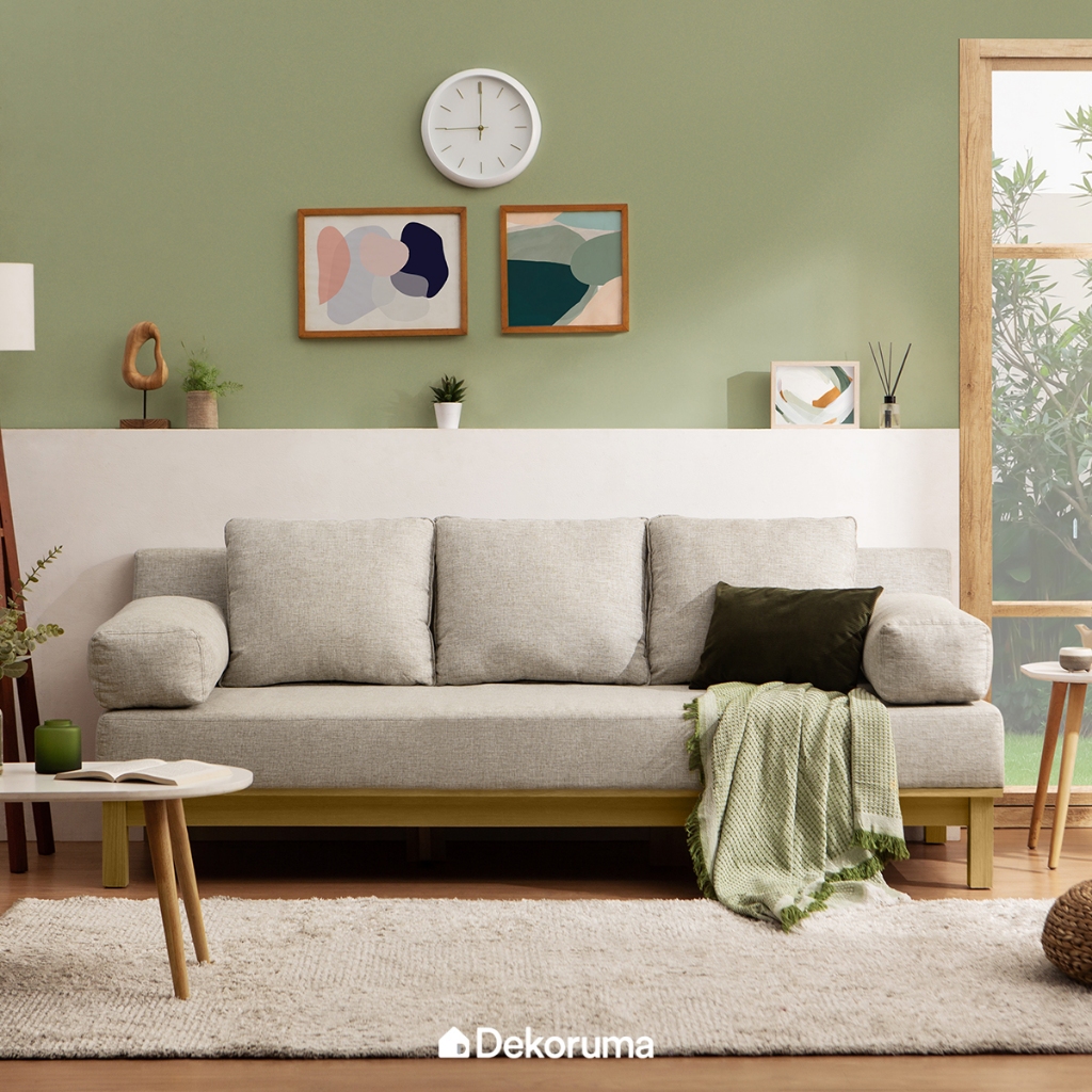 Dekoruma YAMA Sofa Kain / Sofa Ruang Tamu Minimalis - Krem