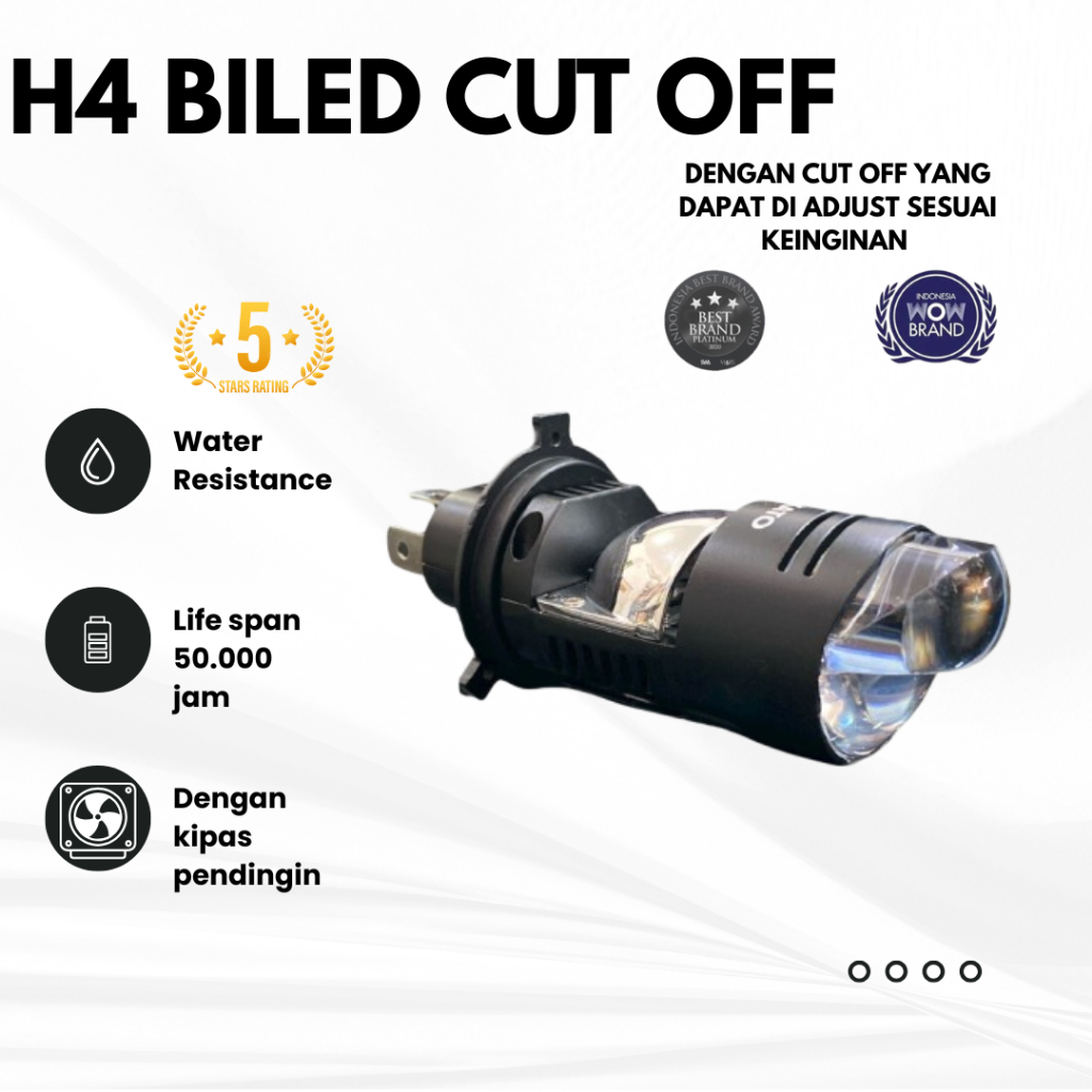 LED H4 BI-LED MOTOR & MOBIL Bi-LED HI-LOW BEAM 6000K PLUG AND PLAY UNIVERSAL