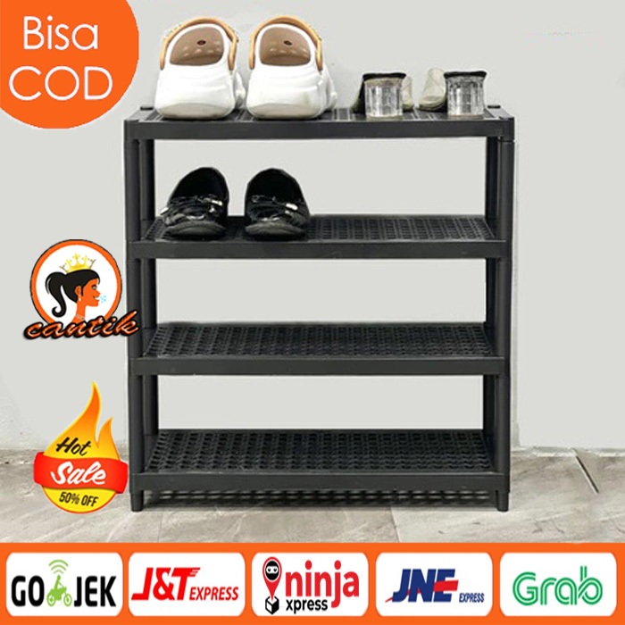 HC RAK PETRA Rak Sepatu Sendal Petra Rotan Plastik Rak Susun Sepatu Sandal Petra Tempat Penyimpanan 