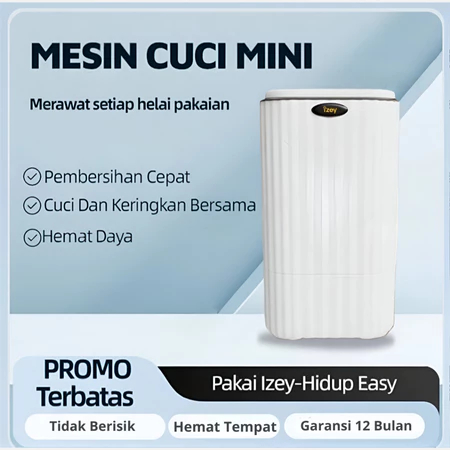 IZEY Mesin Cuci Mini Atro Mesin Cuci Portable dan Pengering kapasitas 3.5 Kg - Mamihome
