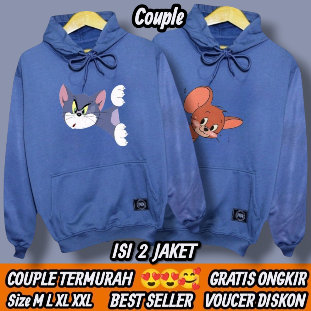 jaket couple KARTUN TOM &  JERRY LUCU TERBARU 2026 / jaket couple pasangan terbaru 2026/ sweater cou