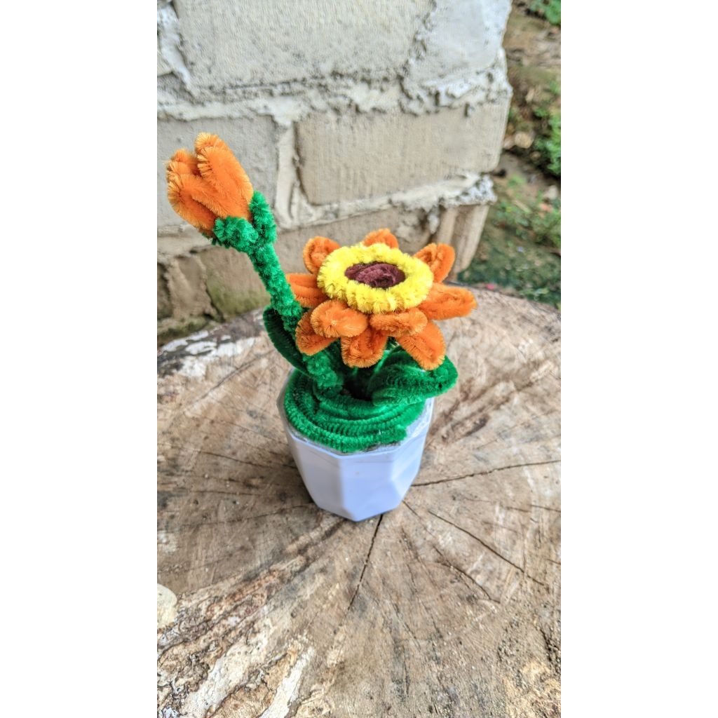 bunga kawat bulu hiasan rumah