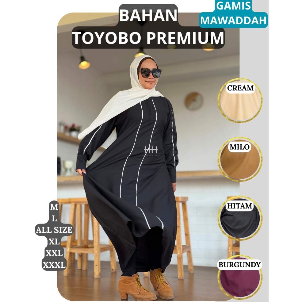 ABAYA DRESS TURKEY POLOS SIMPEL BAHAN TOYOBO PREMIUM - Series ABAYA MAWADDAH - ABAYA VIRAL 2026 untu