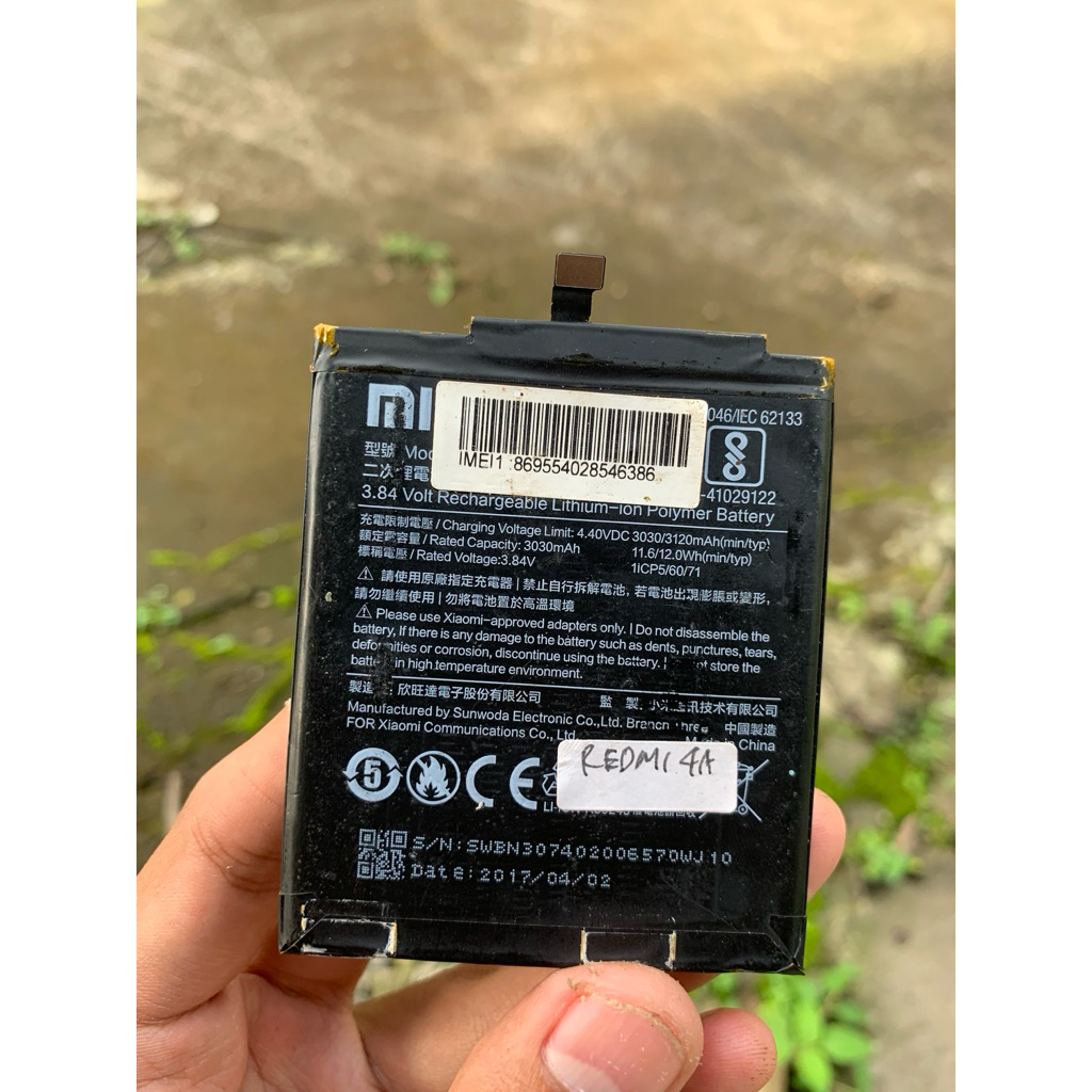 Baterai redmi 4a original/copotan hp