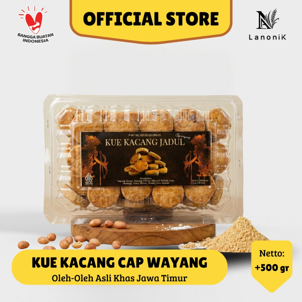 KUE KACANG GROSIR 1/2 KG CAP WAYANG | Kue kering Kue Hajatan Kue Lebaran Oleh Oleh Malang