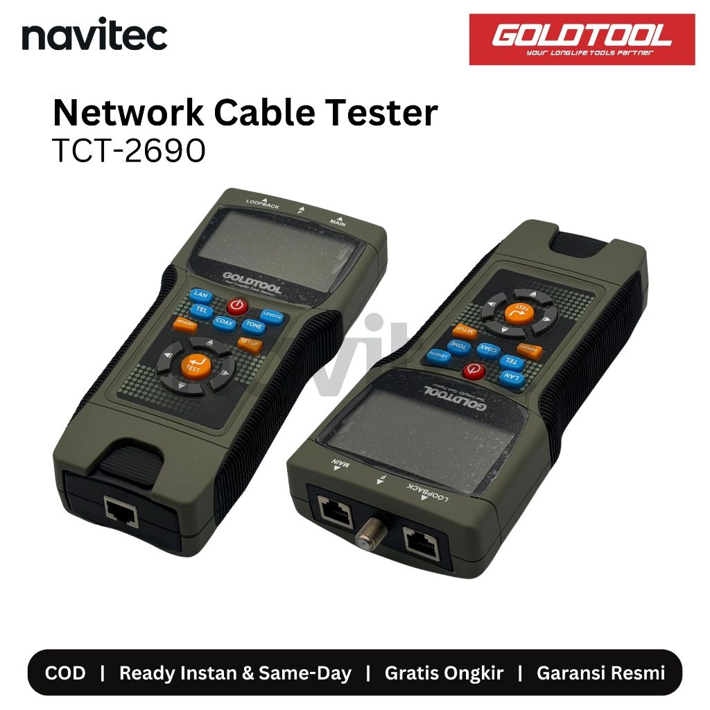 GOLDTOOL Lan Tester TCT-2690 Digital Cable Tester TCT2690 / USB & BNC Digital Tester