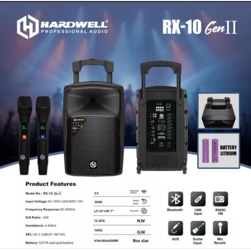 Hardwell RX 10 Pro | Hardwell RX-10 pro Speaker Portable Hardwell 10 inch Original