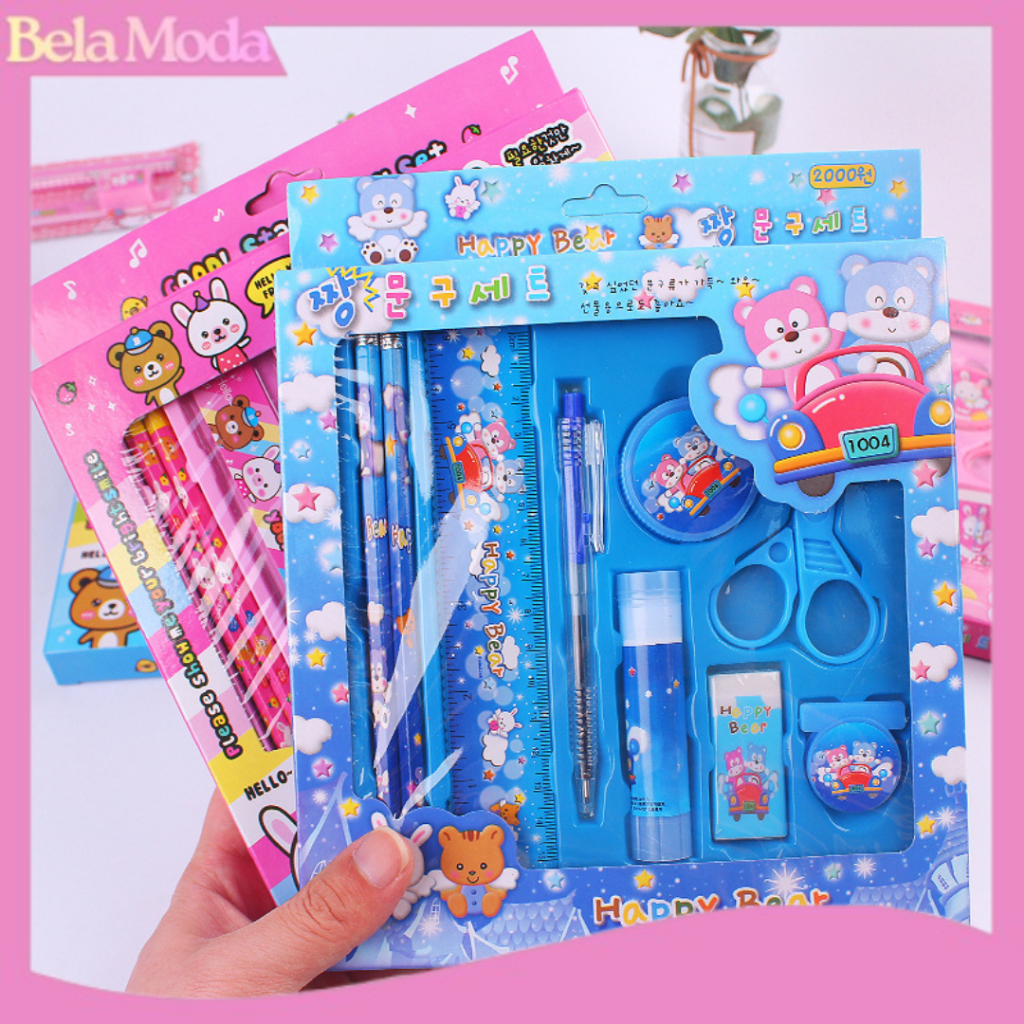 2009 Pencil Set 9 In 1 Alat Tulis Sekolah Anak Lengkap