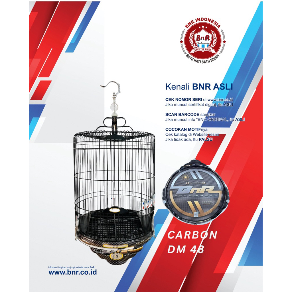 SANGKAR MURAI BNR DM 48 TEBOK KAYU MOTIF “CARBON”