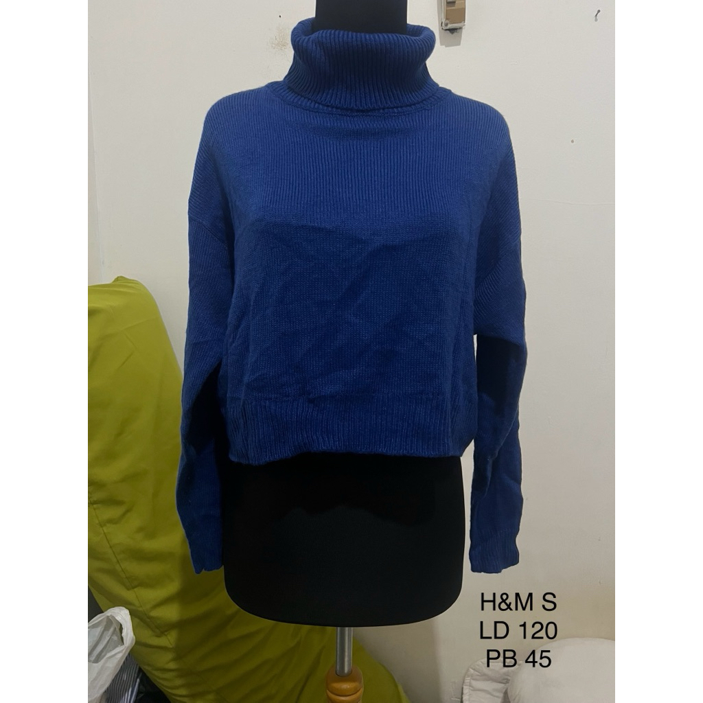 HnM H&M Divided Sweater Biru Elektrik