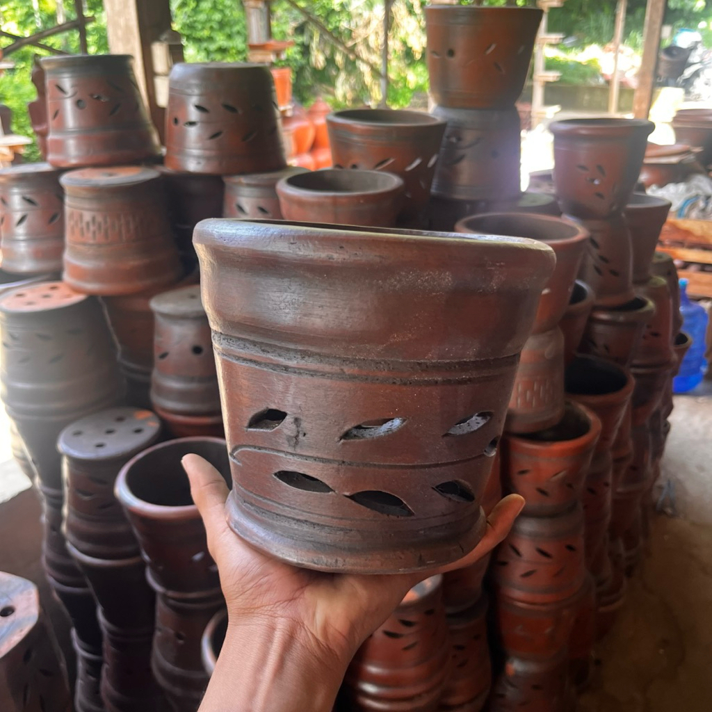 Pot Bunga Vas Bunga Tanaman Anggrek Gerabah Tanah Liat Murah Asli Bayat