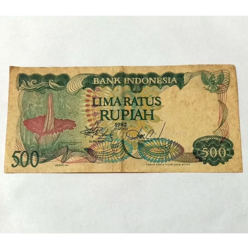 Uang kuno kertas Rp500 thn 1982 ori