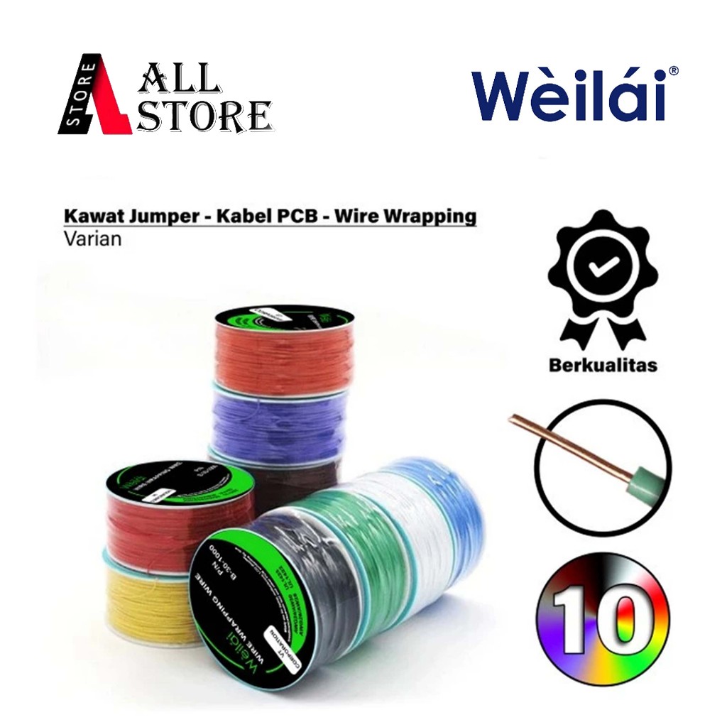 Weilai B-30-1000 Kawat Jumper Wire Wrapping Wire Wrapping Kawat Jumper Kabel PCB Breadboard Wrapping