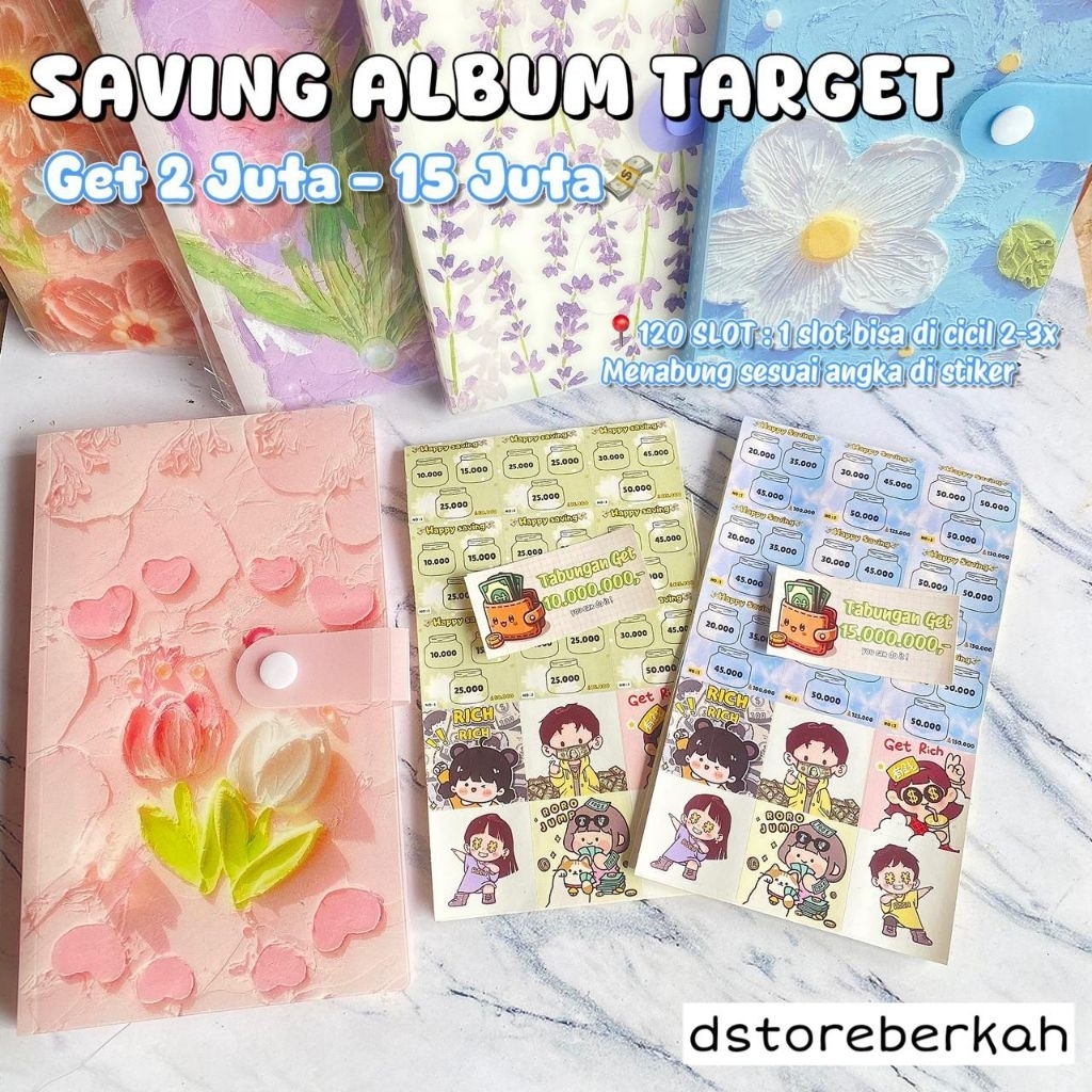 (PART 2 MOTIF BARU) PAKET ALBUM MENABUNG METODE ANGKA 1-120 // SAVING CHALLENGE 120 HARI // SAVING A