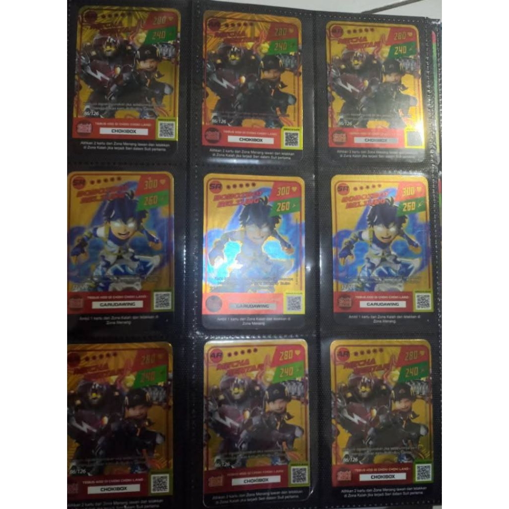 Choki Choki Boboiboy Monsta Galaxy Card Boboiboy Beliung SR & Mecha Gentar AR ( Take all 2pcs )