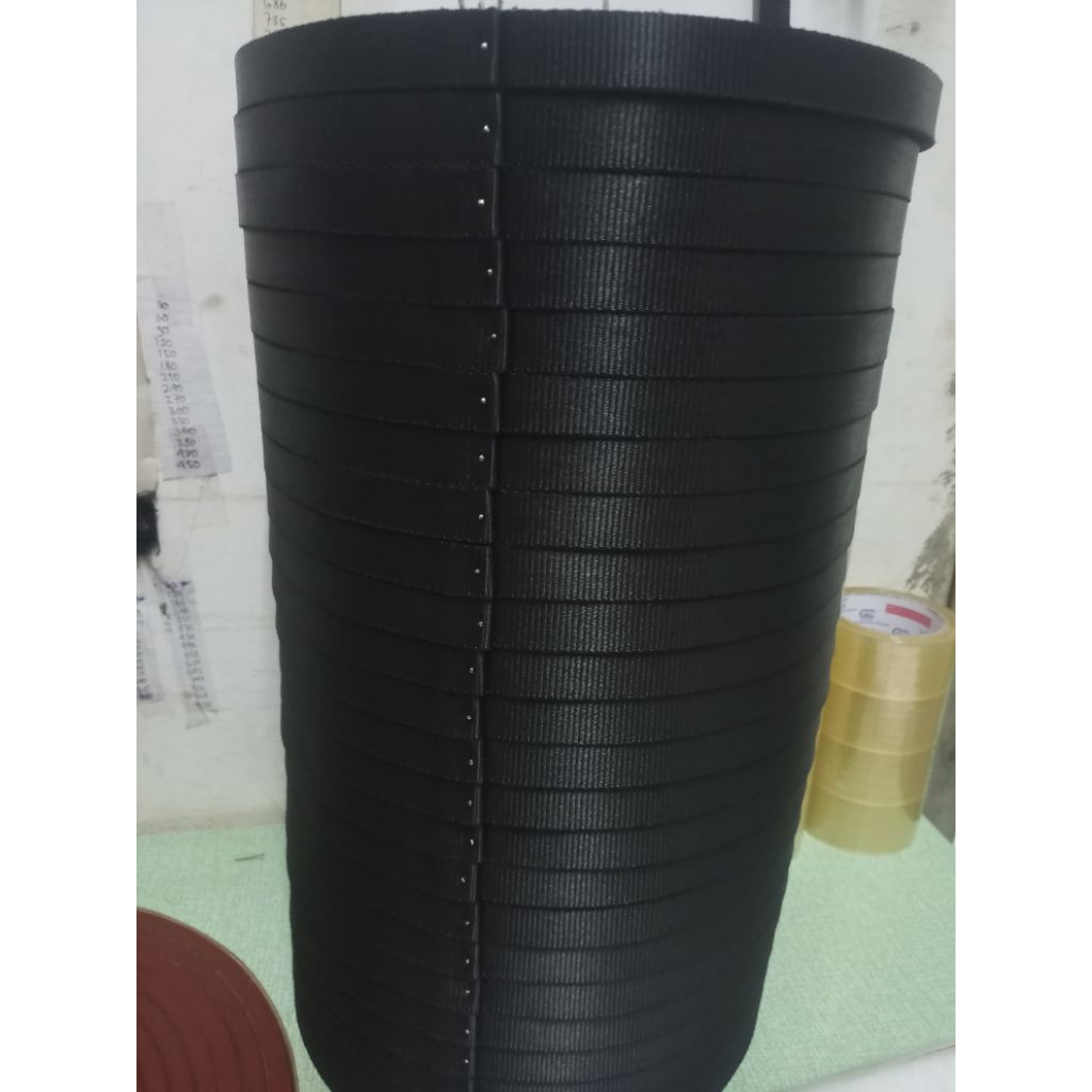 Tali Webbing Pp Tebal 2 cm Panjang 50 yard / Webbing  Tali helm Hitam  /webbing strap
