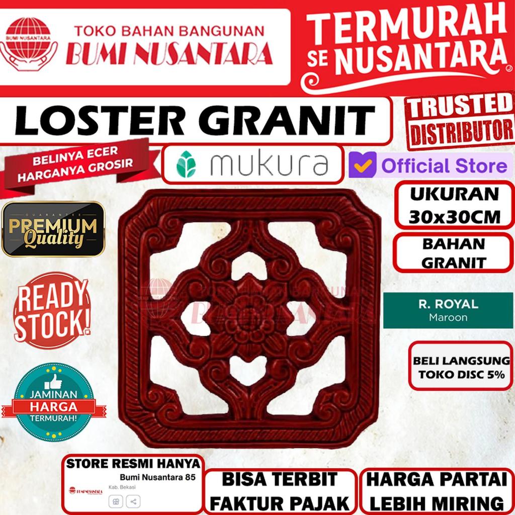 Mukura Roster Granit Keramik Minimalis Anti Tampias 30x30 Royal Maroon