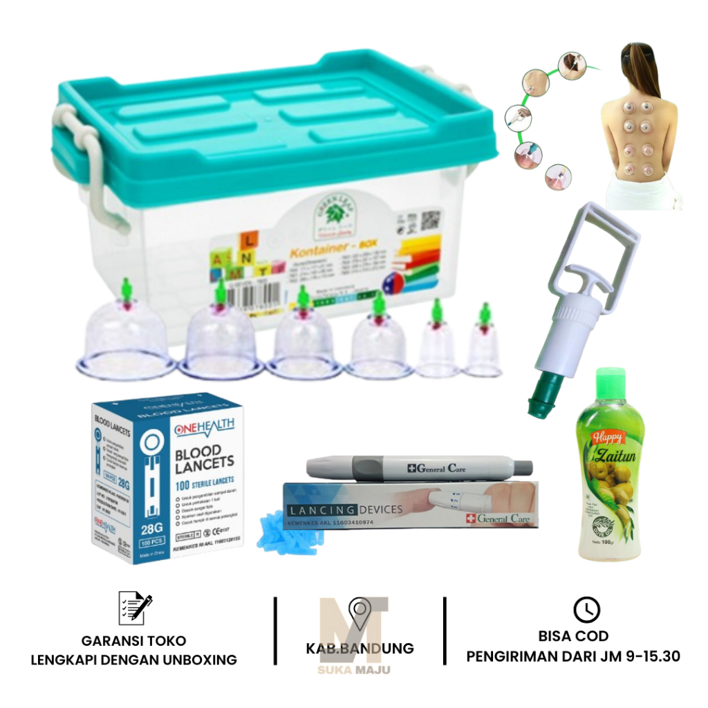 Alat Bekam Lengkap Jarum Kop Angin isi 6 / Alat bekam murah / Alat kop murah/Alat Kop Lengkap