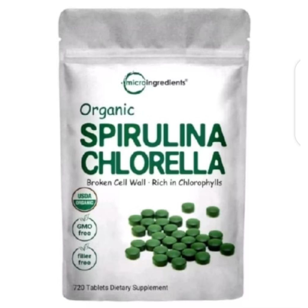Microingredients Organic SPIRULINA CHLORELLA 720 TABLET