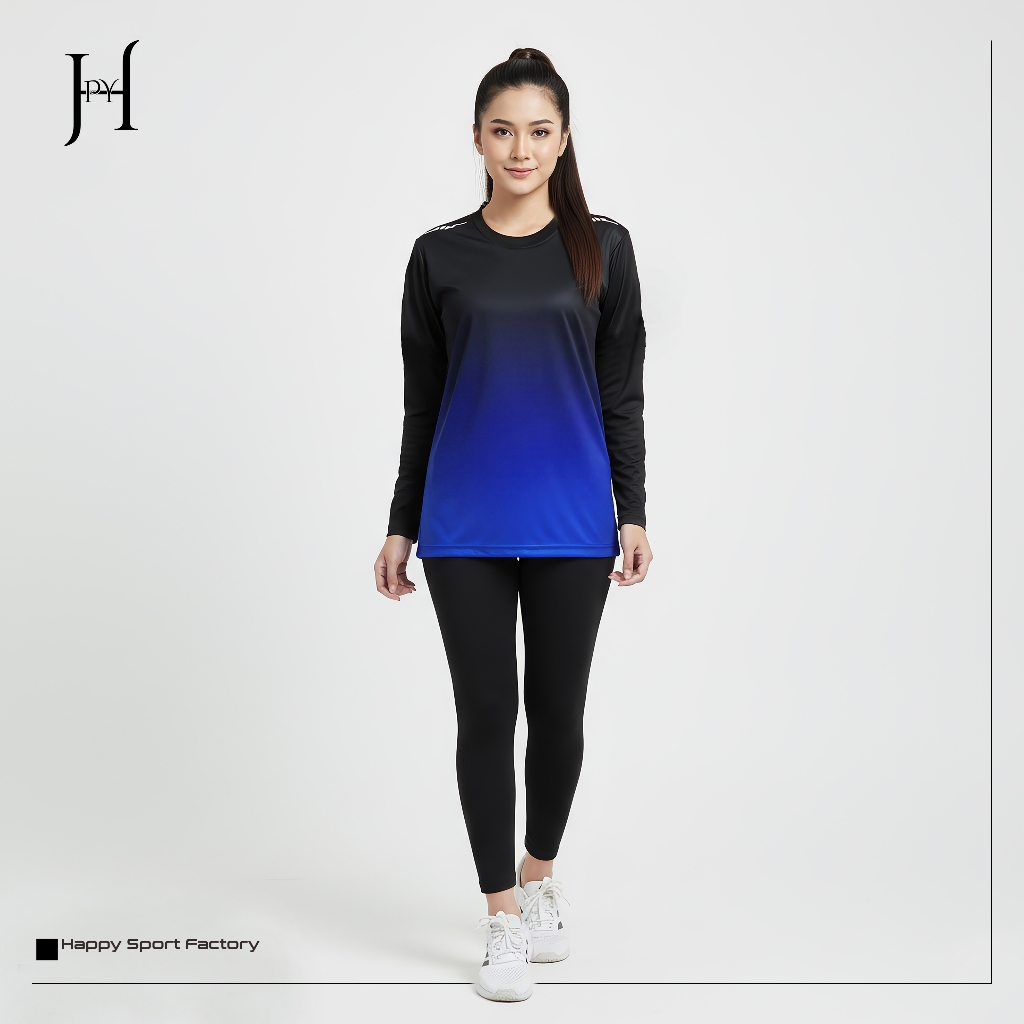 Baju Wanita Sport Baju Olahraga Jogging Tangan Panjang Olahraga Sport Running Jersey Olahraga Gradas