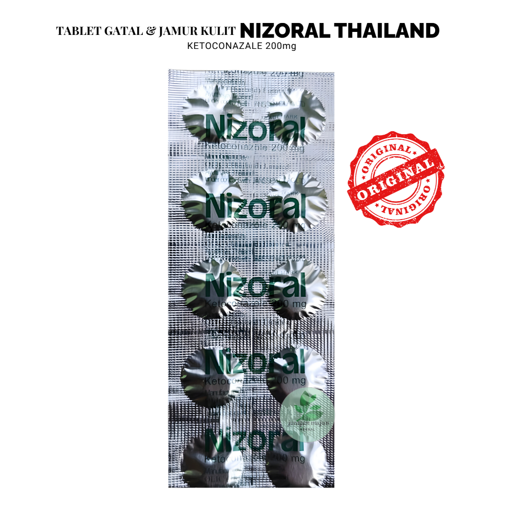 Niz0ral Thailand obat tablet Gatal Jamur Kulit Ampuh 1 Strip x 10 Butir