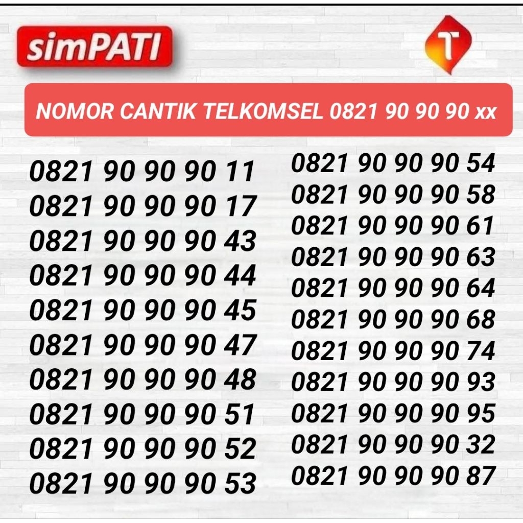 NOMOR CANTIK TELKOMSEL 909090 KARTU PERDANA TELKOMSEL - NOMOR CANTIK SIMPATI