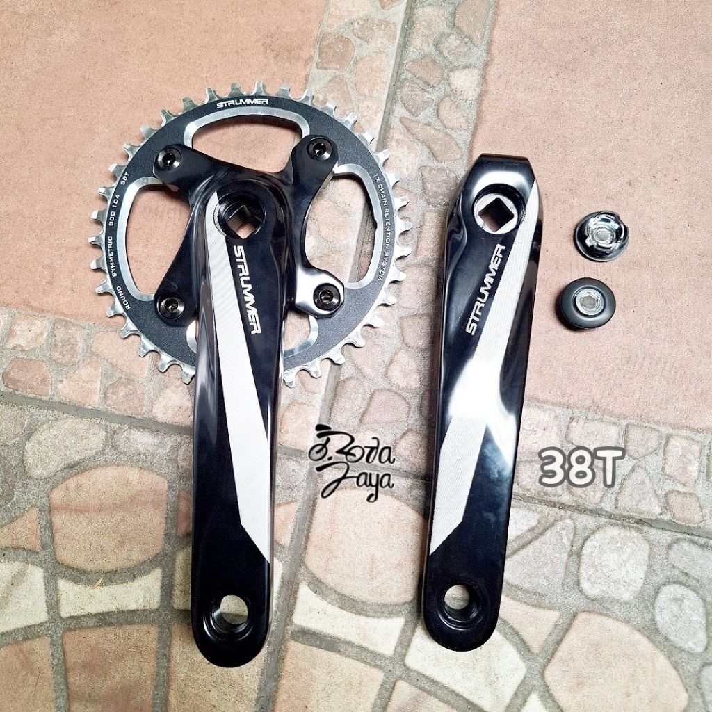38T HITAM GIR CRANK SINGLE SPEED STRUMMER ALLOY BCD104 ARM 170mm
