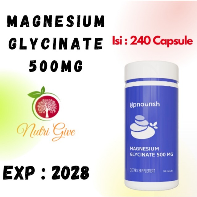 Upnourish Magnesium Glycinate 500 mg - 240 Capsules 500mg