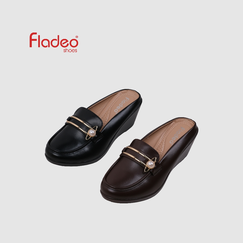 Fladeo A25/LDH568-3LU/Sepatu Slop Wedges Wanita [ Wedges Formal Shoes ]