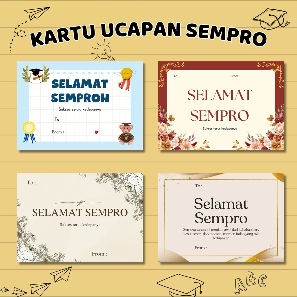[21 PCS] KARTU UCAPAN SEMPRO GREETING CARD WISUDA FREE DESAIN DAN CUSTOM