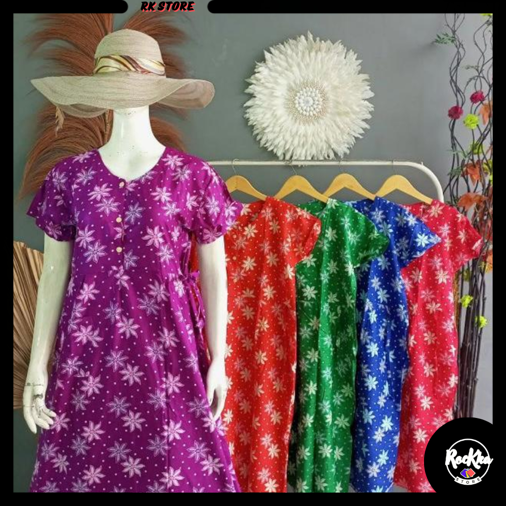 ROCKKA DASTER DRESS CHIBI / DASTER HAMIL ADA TALI DI PINGGANG BAHAN ADEM SEJUK / DASTER KEKINIAN / B