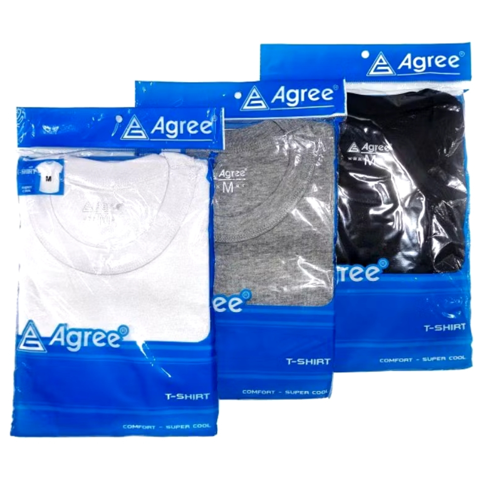 [ PROMO 3PCS ] Kaos Pria Agree Sport - Kaos Oblong Pria Agree - Oblong Pria SEM Putih Hitam Abu